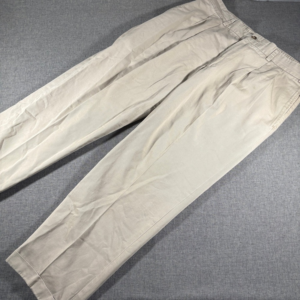 Bills Khakis M2P Pleated Trousers Mens 38x31 Khaki Tan Cuffed Made in USA MP2